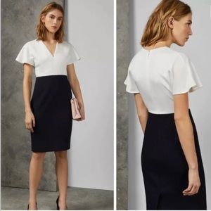 Ted Baker Reemadd Midi Dress Navy Sz 3/ 8